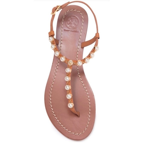 Tory Burch Emmy Pearl Embellished Sandals - Picture 1 of 16